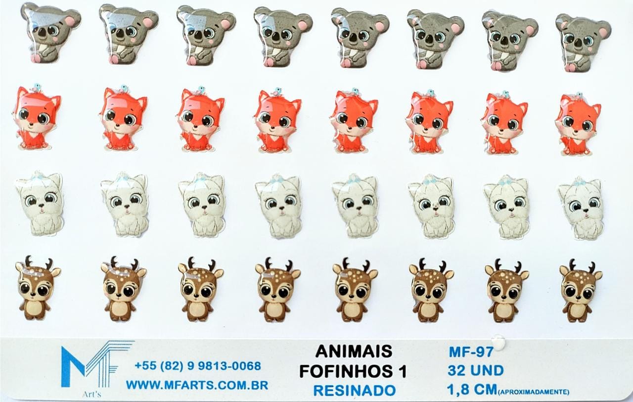 ADESIVOS RESINADOS ANIMAIS FOFINHOS - MF art's resinados