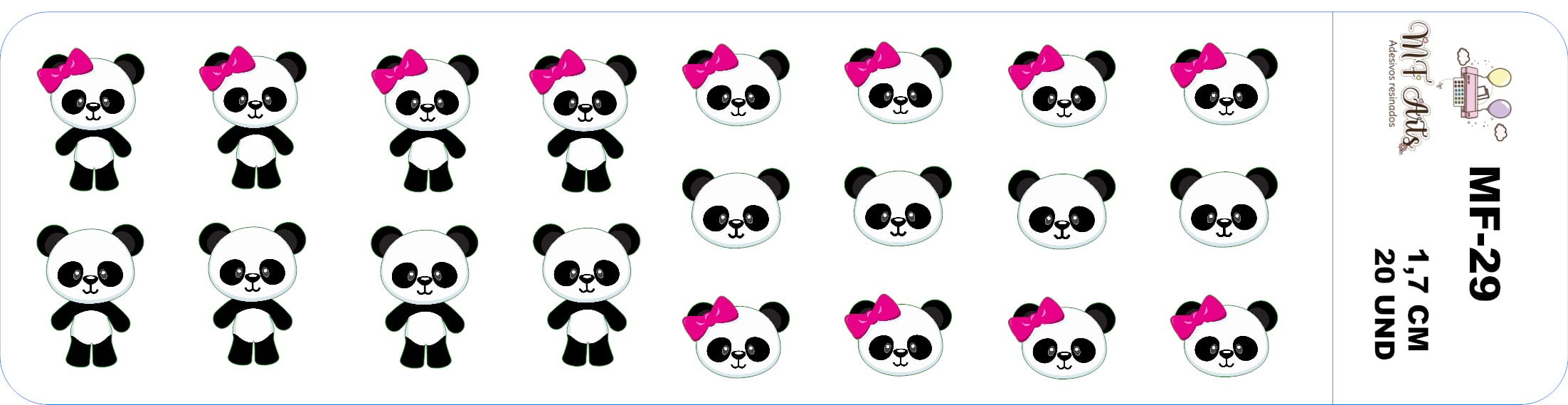 Cod.MF- 29 Adesivos Resinados PANDINHAS