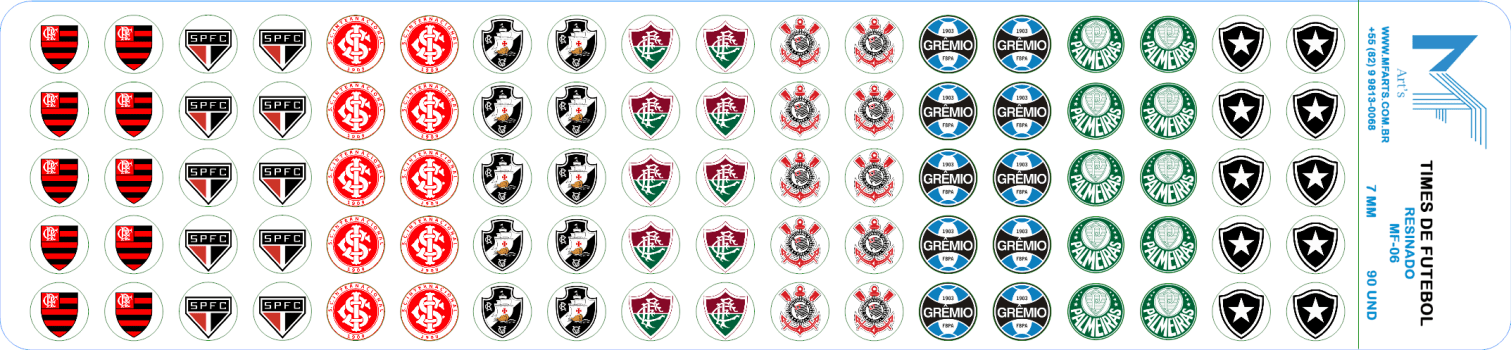 Adesivos Resinados Times de Futebol