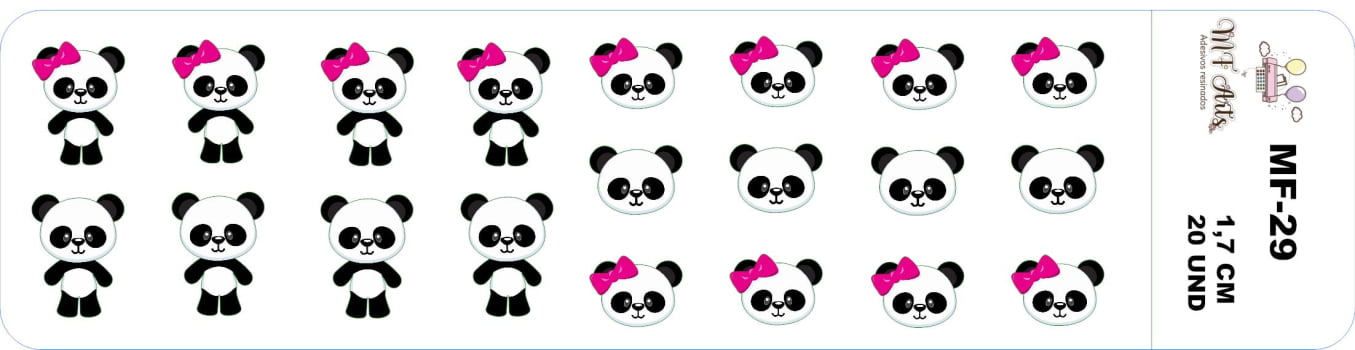 Cod.MF- 29 Adesivos Resinados PANDINHAS