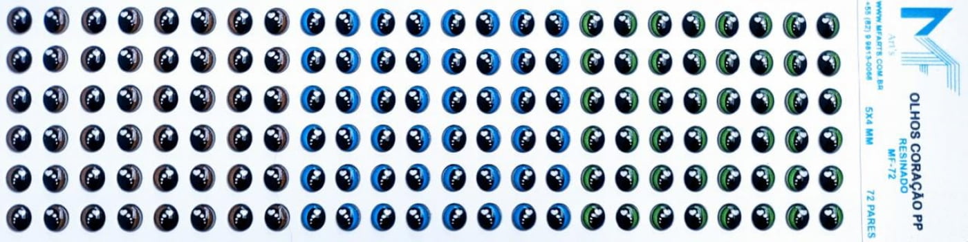 Olhos Adesivos resinados CORAÇÃO